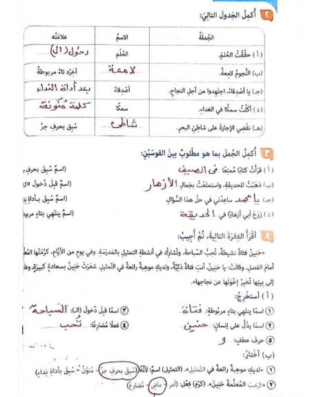 حل كتاب عربي رابعه7 حل كتاب عربي رابعه7